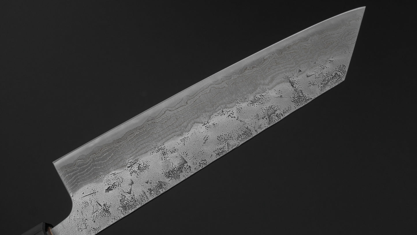 Hitohira Futana Swedish Stainless Nashiji Damascus Bunka 170mm Walnut Handle