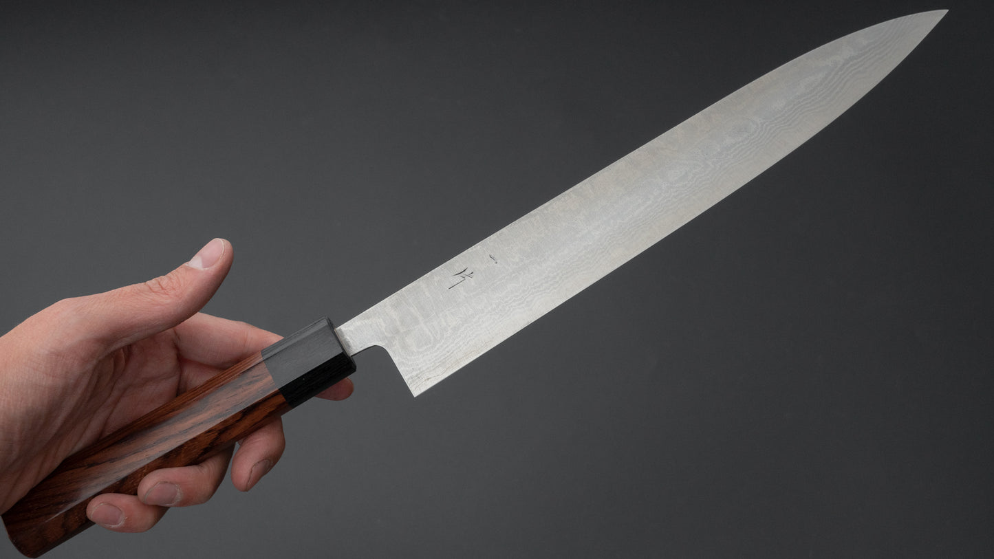 Hitohira Setsu Forged VG-10 Damascus Sujihiki 255mm Jutan Handle