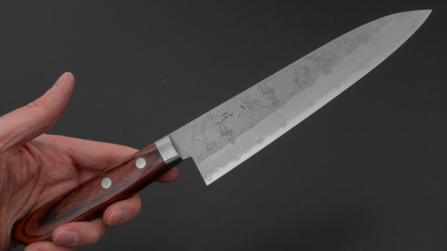 Hitohira NM V10 Nashiji Damascus Gyuto 180mm Imitation Mahogany Handle