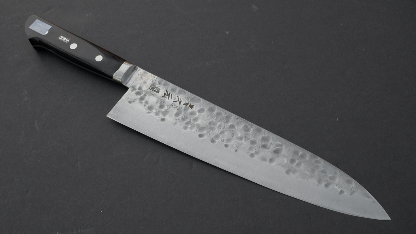 Morihei Hisamoto White #1 Tsuchime Stainless Clad Gyuto 240mm Pakka Handle