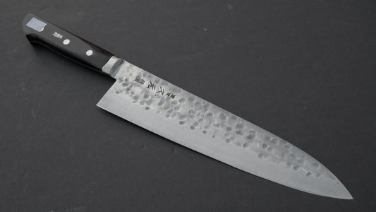 Morihei Hisamoto White #1 Tsuchime Stainless Clad Gyuto 240mm Pakka Handle