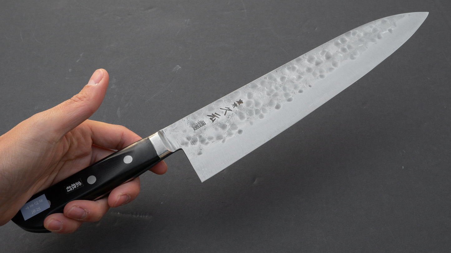 Morihei Hisamoto White #1 Tsuchime Stainless Clad Gyuto 240mm Pakka Handle