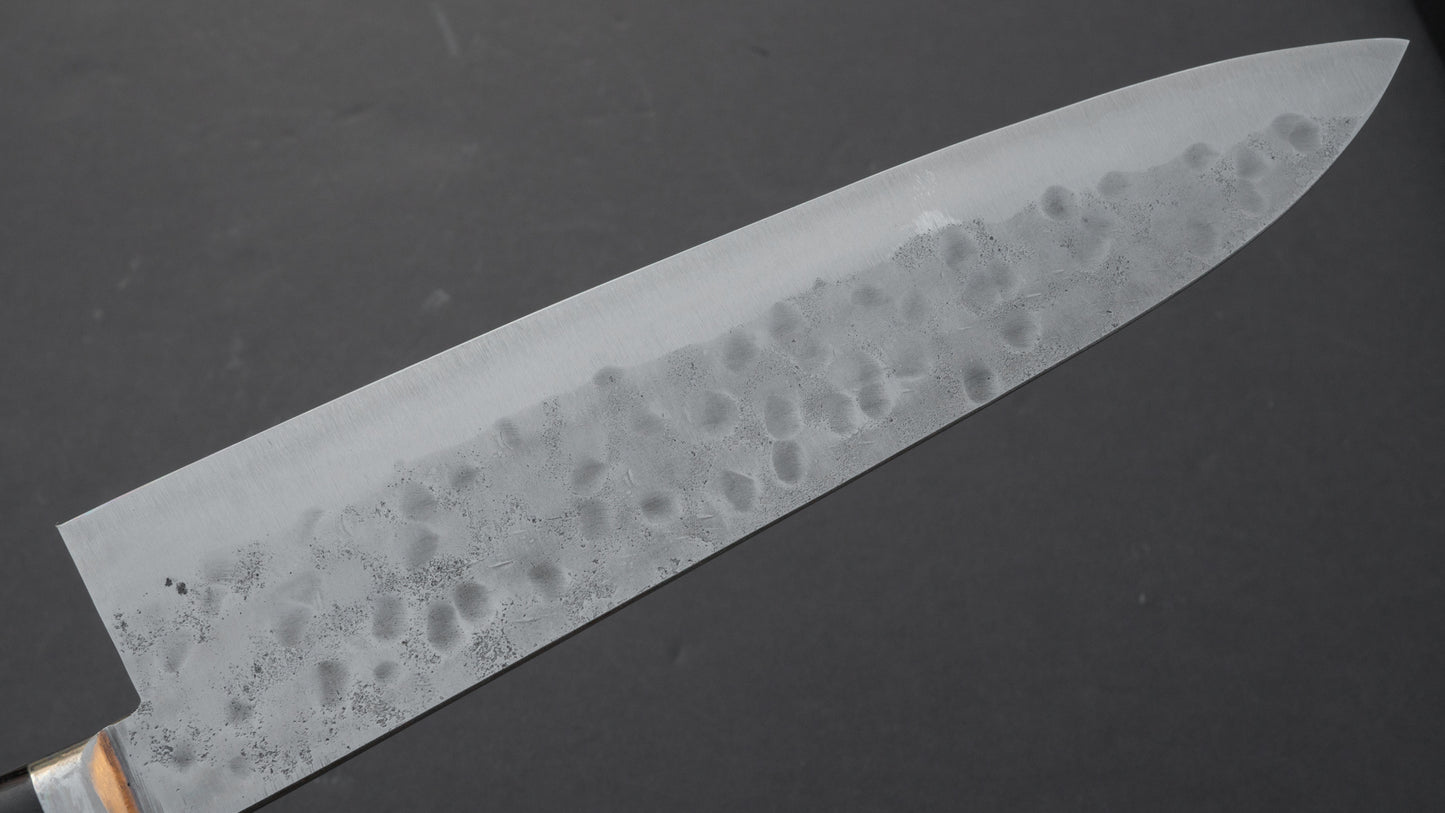 Morihei Hisamoto White #1 Tsuchime Stainless Clad Gyuto 240mm Pakka Handle