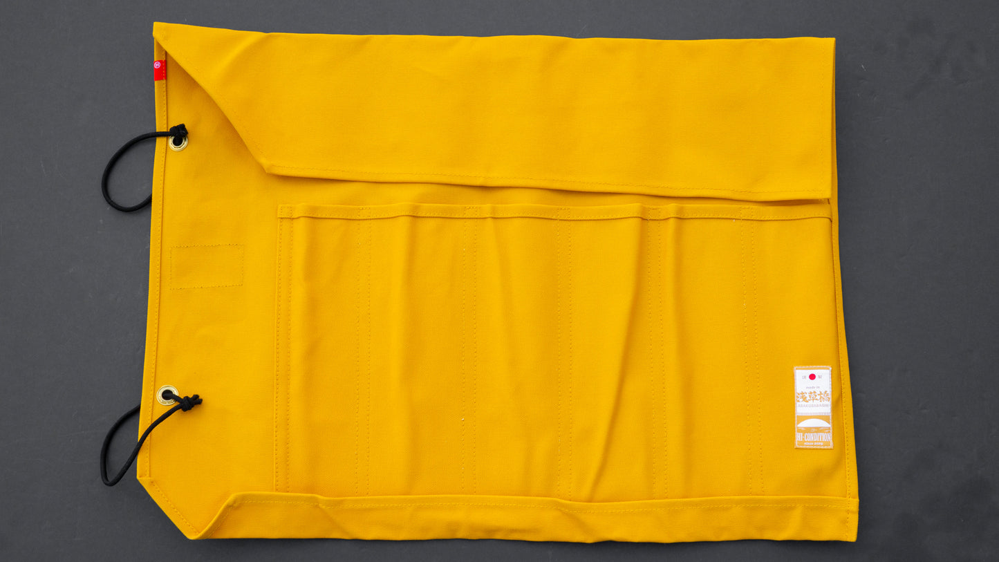 HI-CONDITION Hanpu Canvas 6 Pockets Knife Roll Mustard