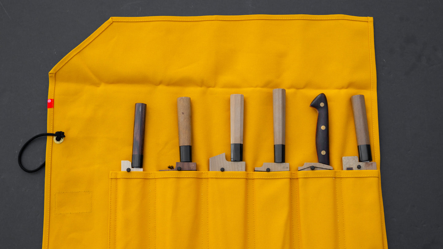 HI-CONDITION Hanpu Canvas 6 Pockets Knife Roll Mustard