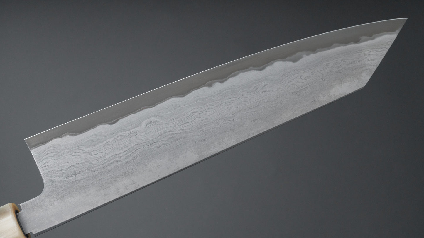 Tetsujin Blue #2 Metal Flow Kiritsuke Gyuto 240 mm Taihei Makassar ebbenhouten handvat