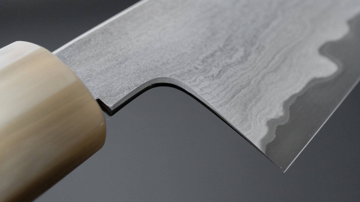 Tetsujin Blue #2 Metal Flow Kiritsuke Gyuto 240 mm Taihei Makassar ebbenhouten handvat