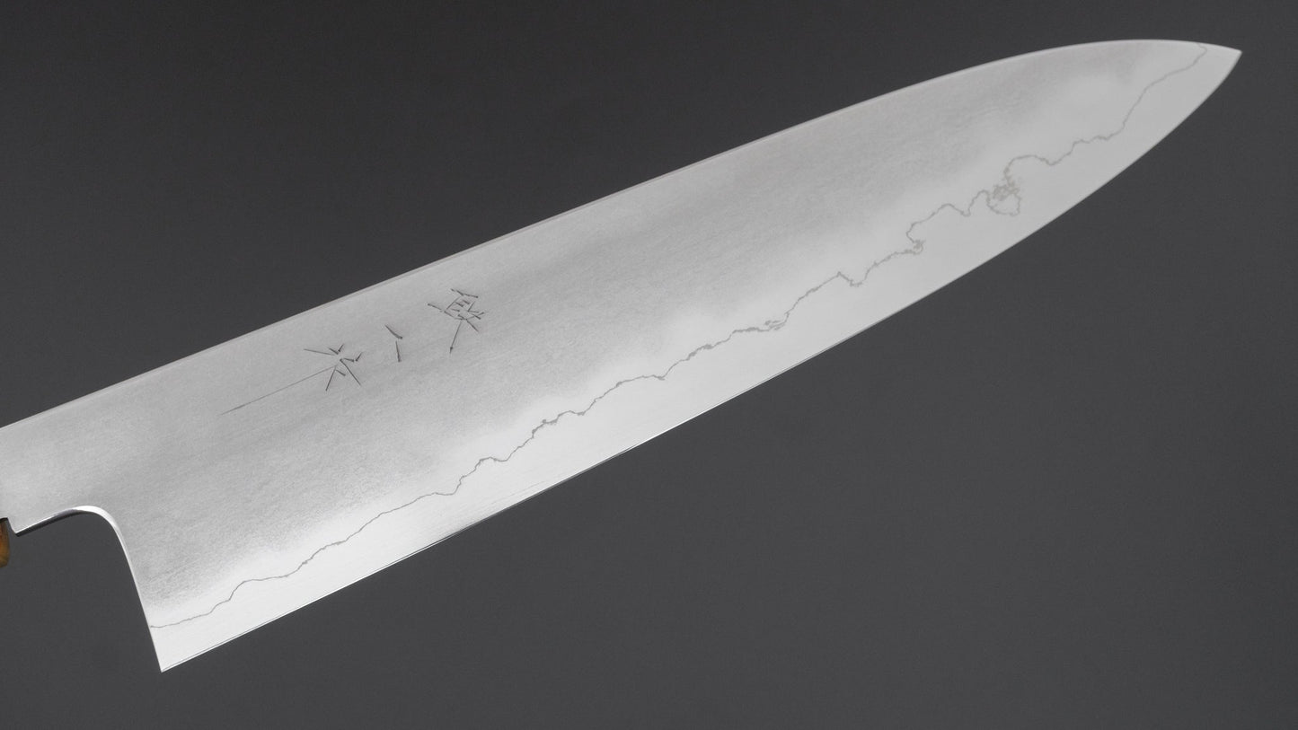 Tetsujin Zilver #3 Kasumi Gyuto 240 mm Yakusugi cederhouten handvat