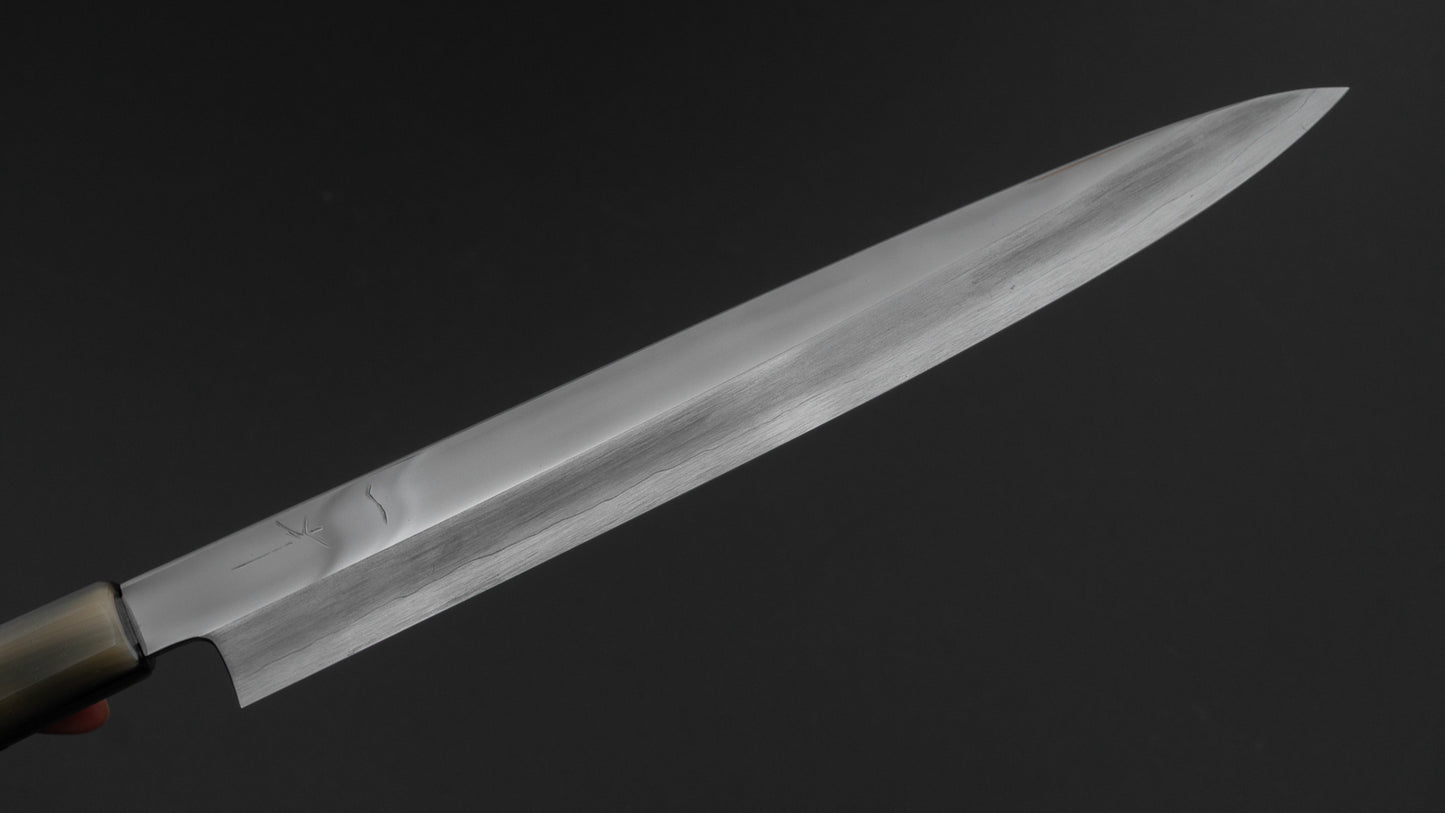 Hitohira Kikuchiyo Mosuke Silver #3 Mirror Polished Yanagiba 270mm Ebony Handle (Saya)