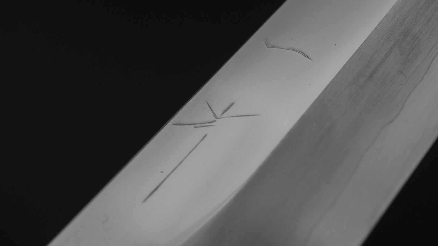 Hitohira Kikuchiyo Mosuke Silver #3 Mirror Polished Yanagiba 270mm Ebony Handle (Saya)