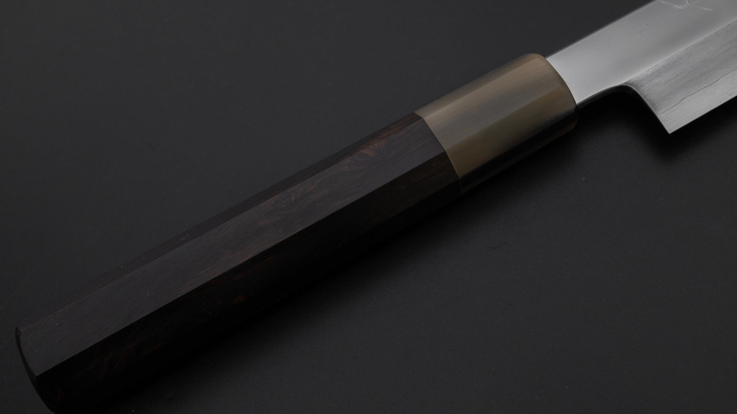 Hitohira Kikuchiyo Mosuke Silver #3 Mirror Polished Yanagiba 270mm Ebony Handle (Saya)