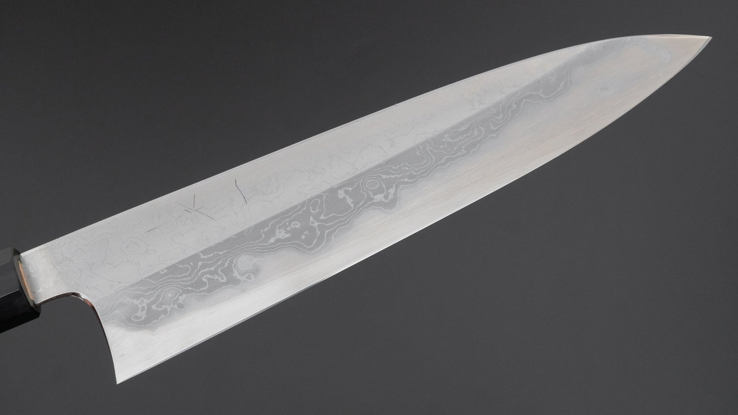 Hitohira Togashi Wit #1 Damascus Gyuto 240 mm verbrand Yakusugi-handvat