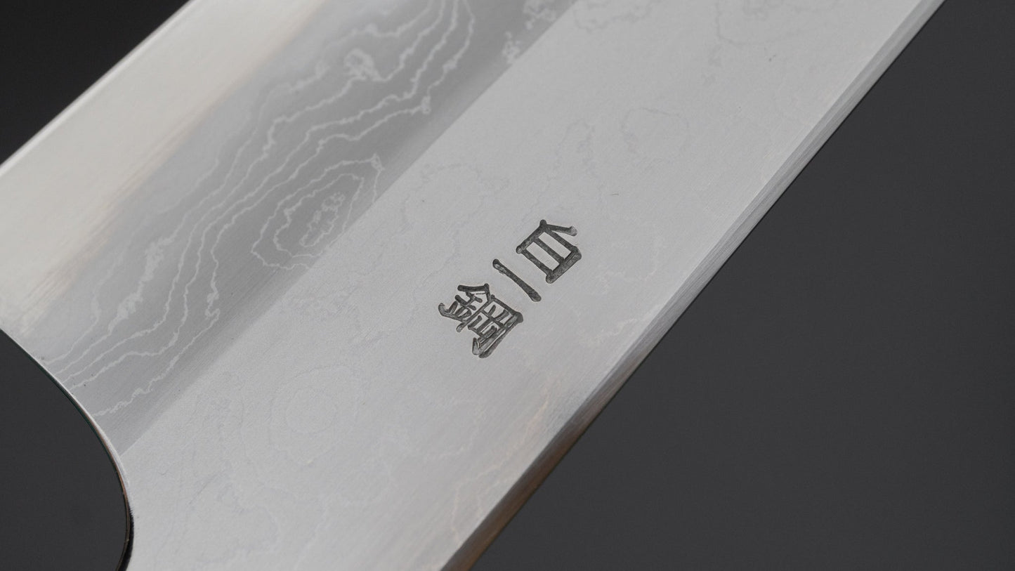 Hitohira Togashi Wit #1 Damascus Gyuto 240 mm verbrand Yakusugi-handvat