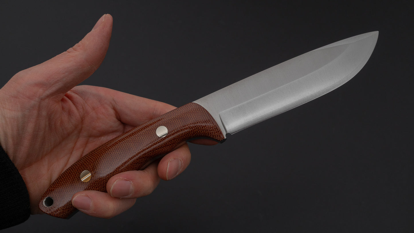 MOKI Berg Fixed Blade Canvas Micarta Handle (Natural Brown)