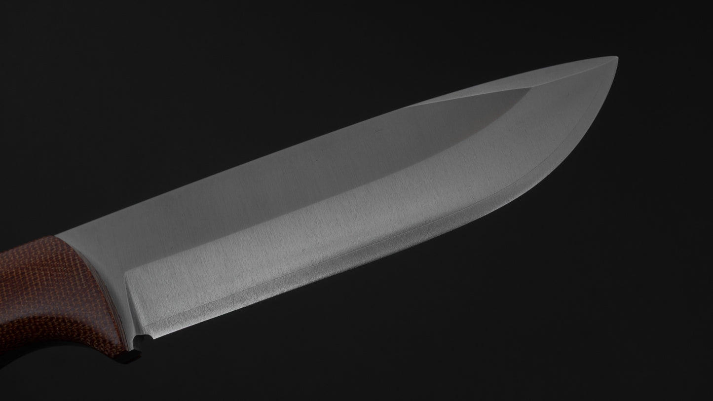 MOKI Berg Fixed Blade Canvas Micarta Handle (Natural Brown)