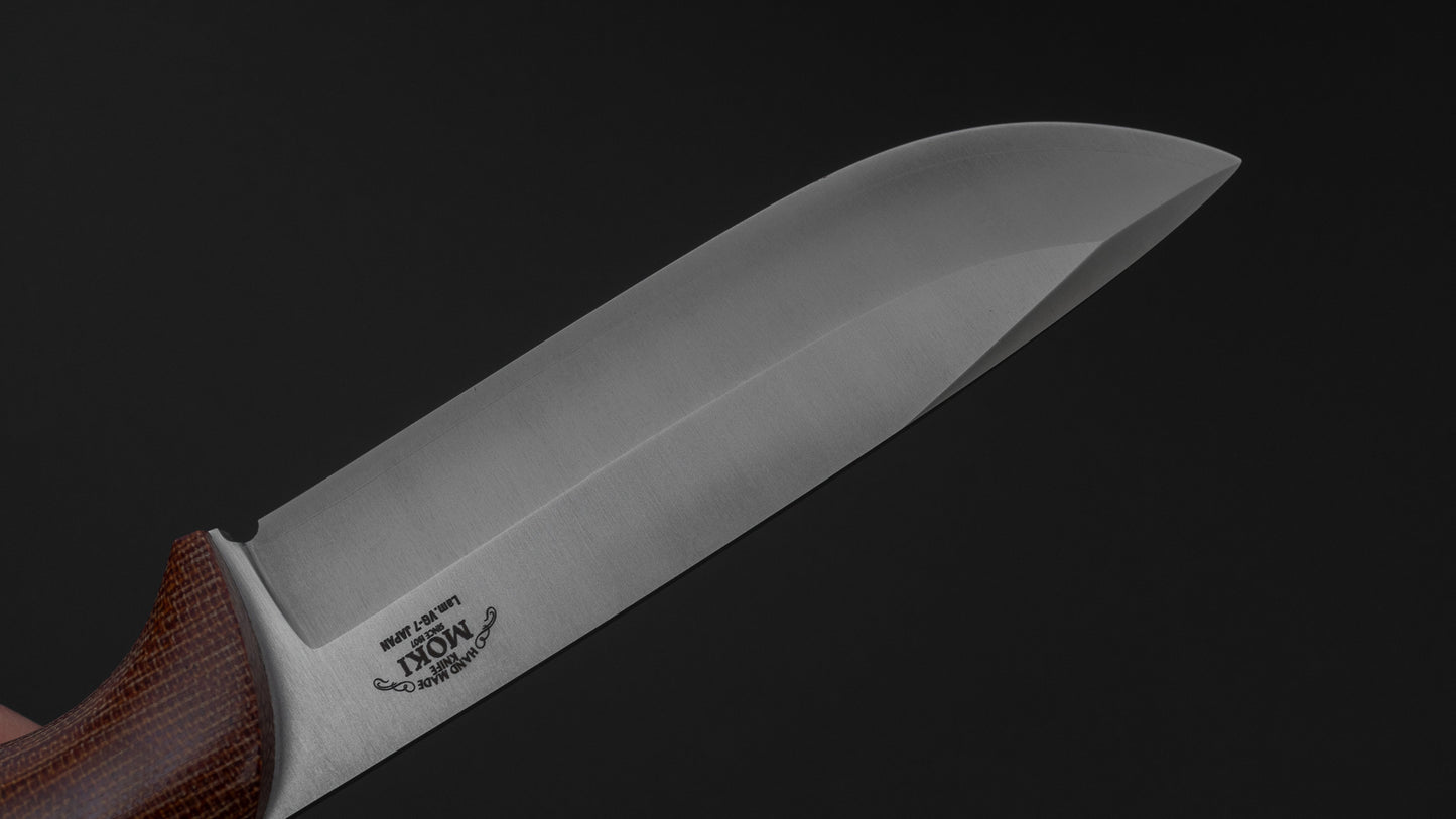 MOKI Berg Fixed Blade Canvas Micarta Handle (Natural Brown)