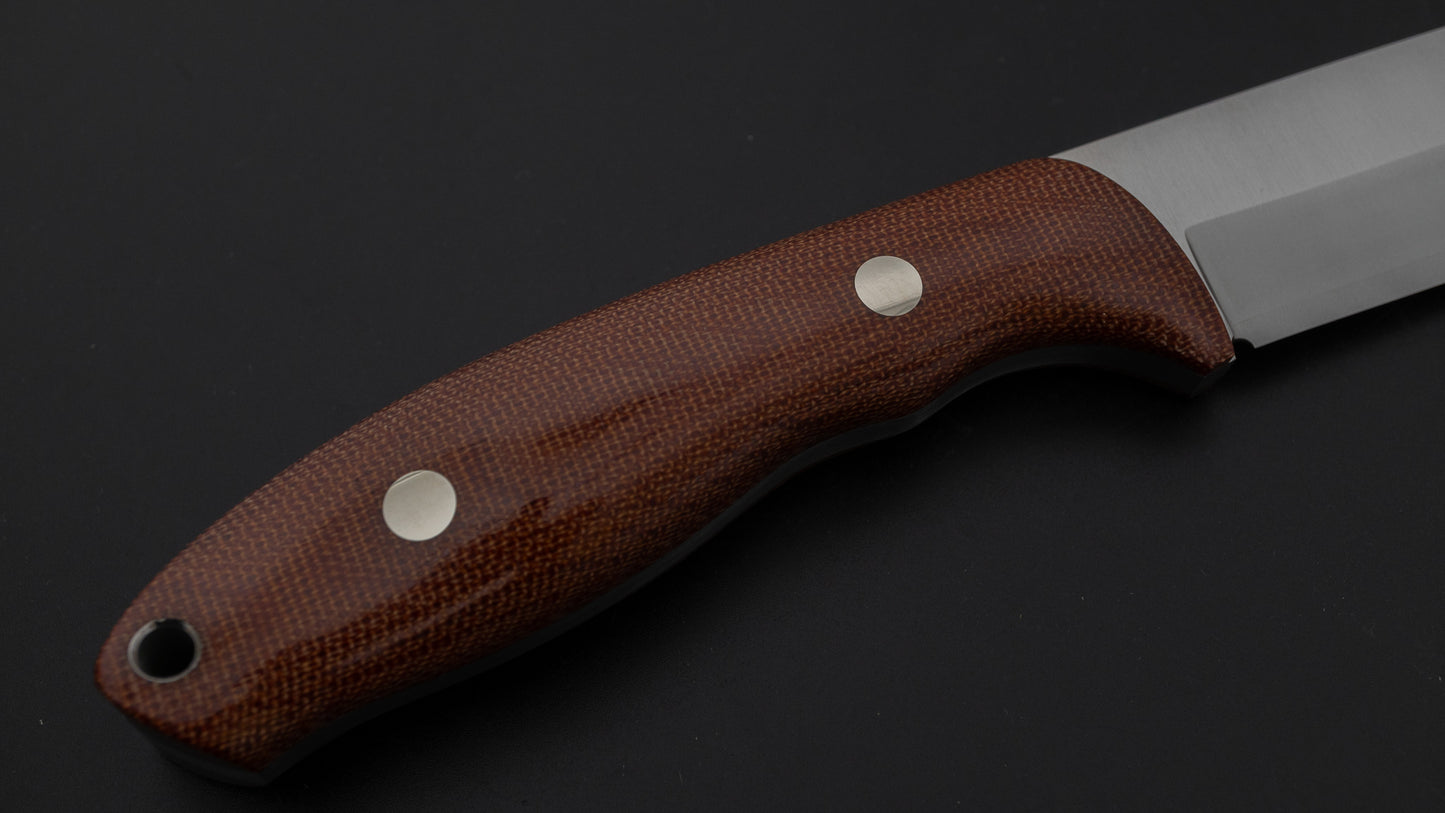MOKI Berg Fixed Blade Canvas Micarta Handle (Natural Brown)