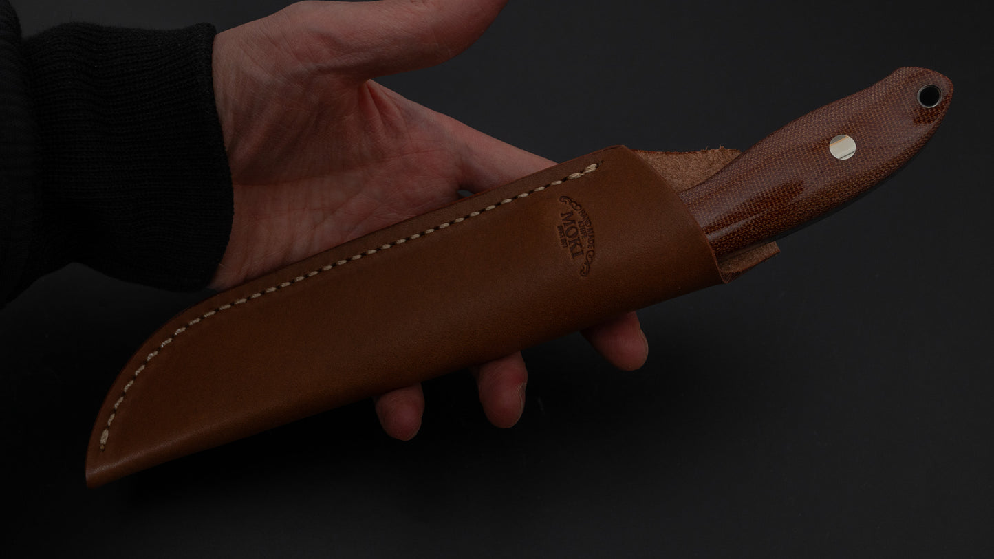 MOKI Berg Fixed Blade Canvas Micarta Handle (Natural Brown)