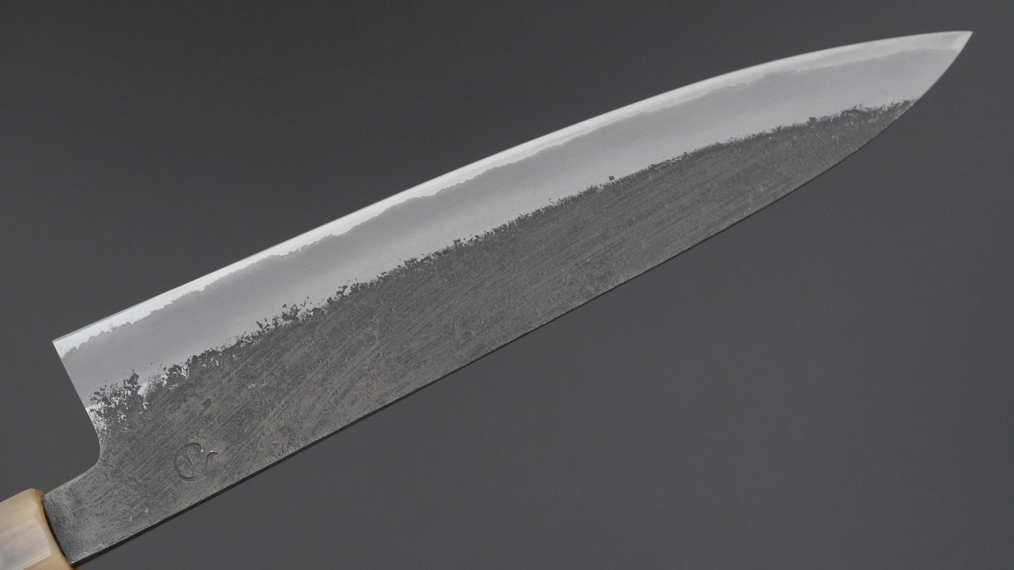 Hitohira Hinode Nashiji White #2 Stainless Clad Gyuto 240mm Taihei Wood Handle