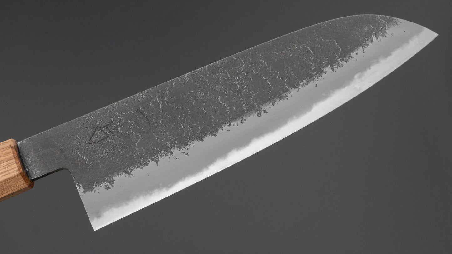 Hitohira Hinode Nashiji Wit #2 Santoku 180 mm wengé/eiken handvat