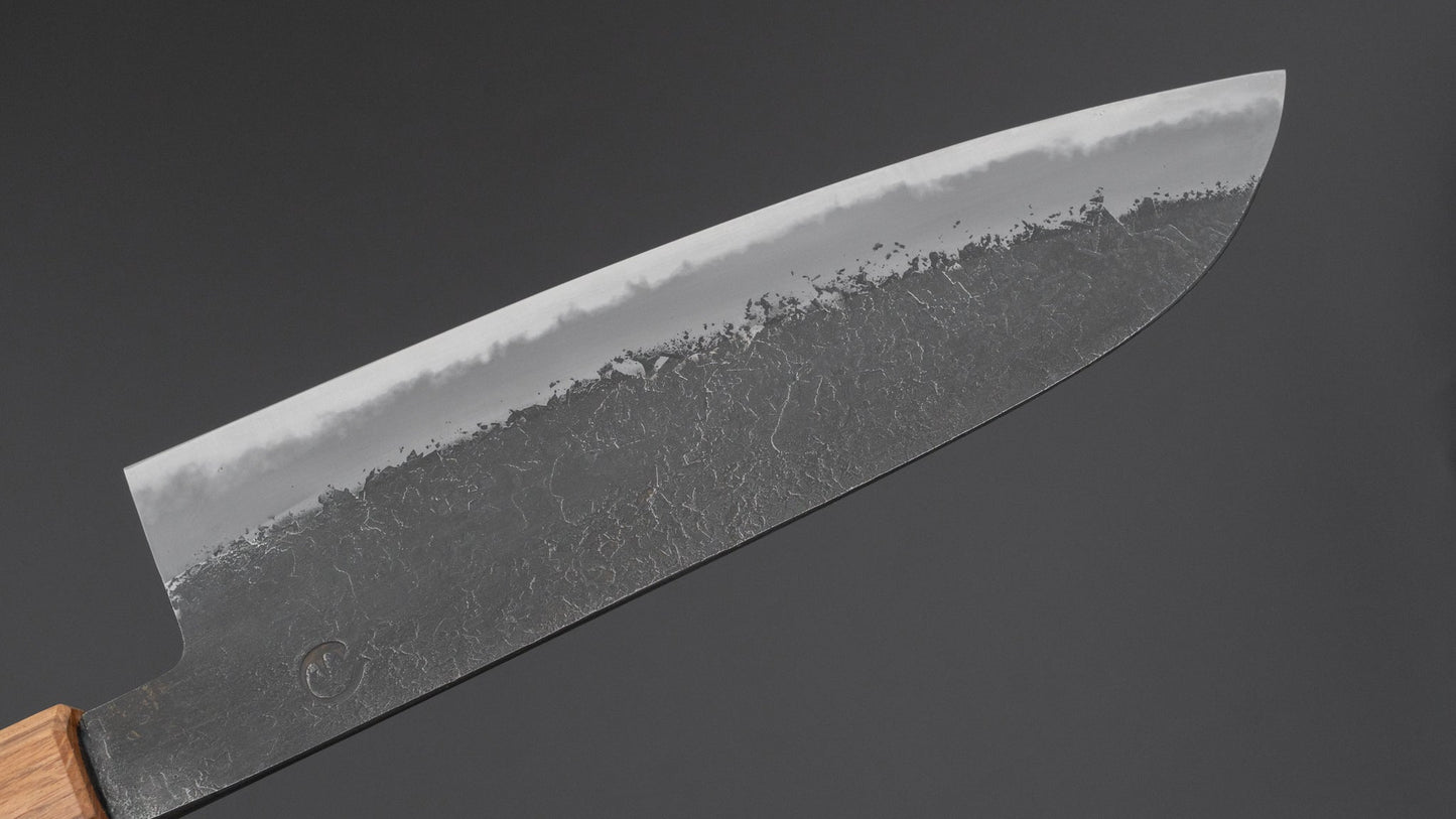Hitohira Hinode Nashiji White #2 Santoku 180mm Wenge/Oak Handle