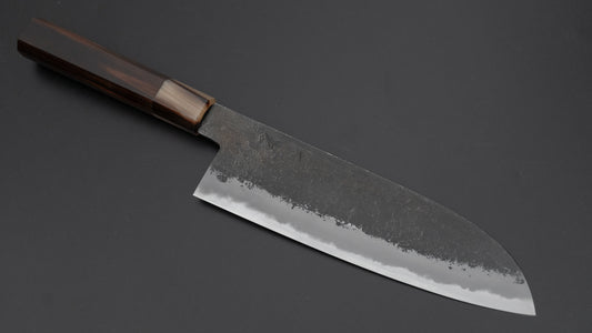 Hitohira Hinode Nashiji Wit #2 Santoku 180 mm ebbenhouten handvat (witte hoorn)