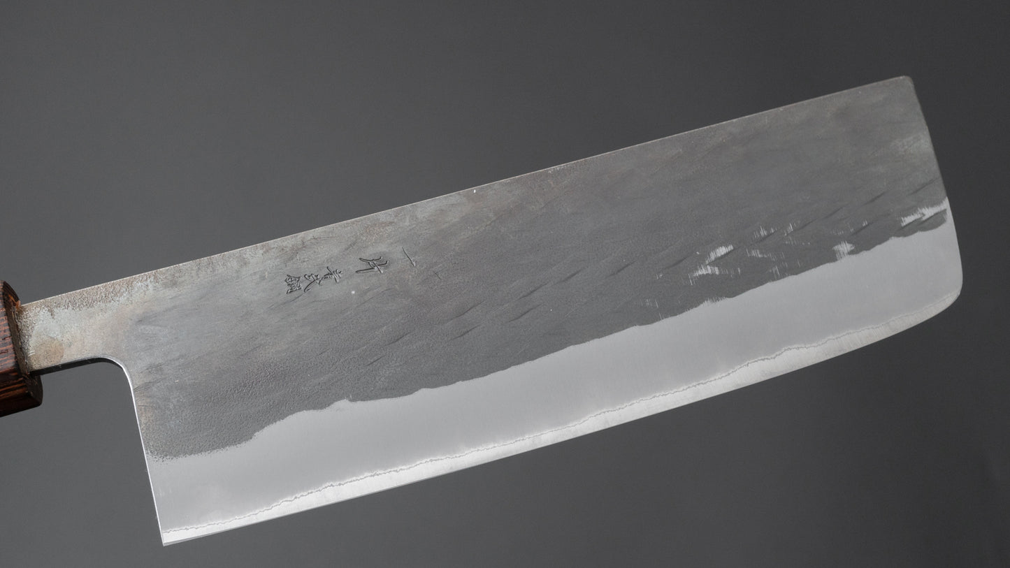 Hitohira TD Blue #2 roestvrij beklede Kurouchi Nakiri 165 mm Padauk-handgreep