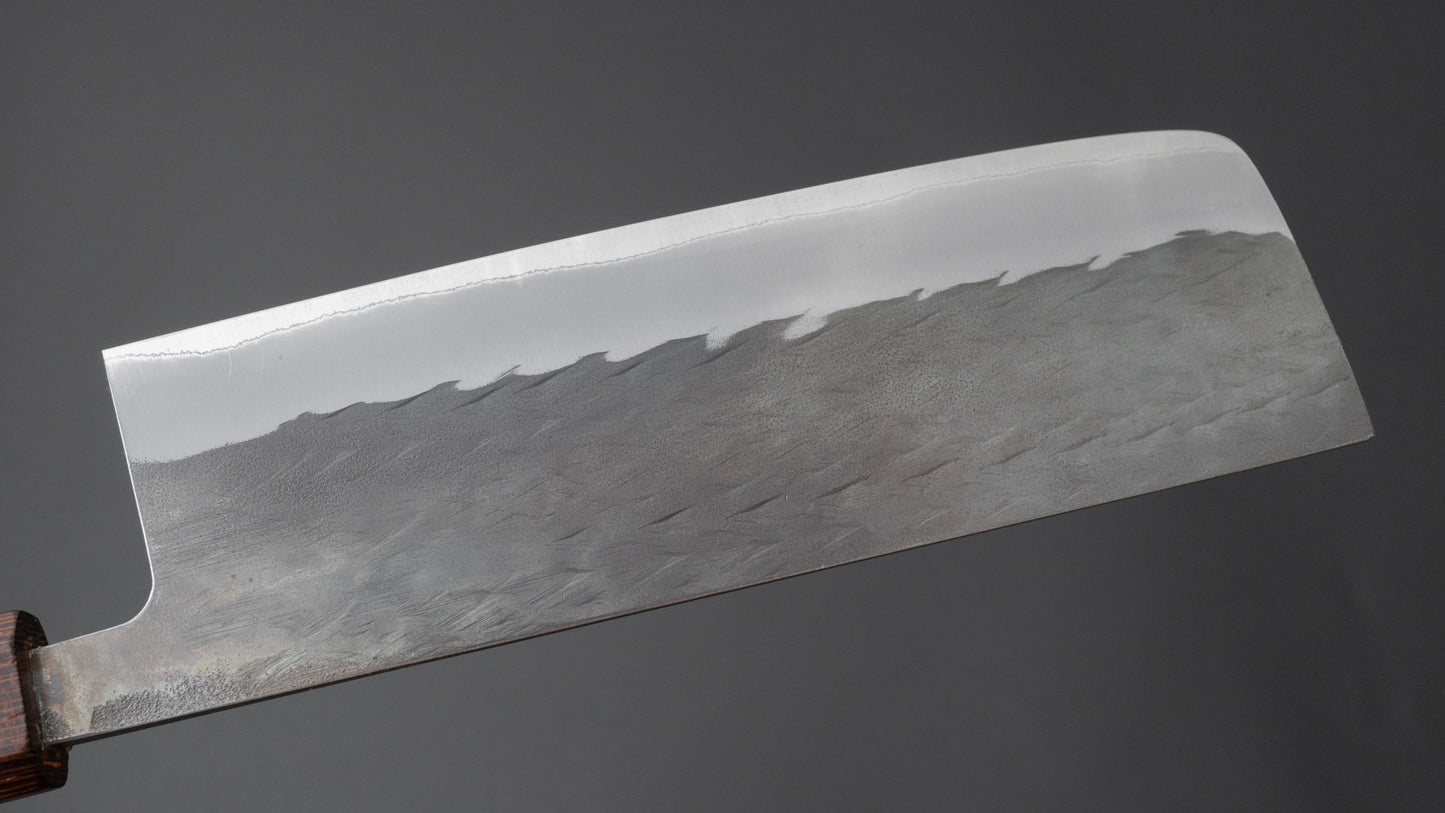 Hitohira TD Blue #2 roestvrij beklede Kurouchi Nakiri 165 mm Padauk-handgreep