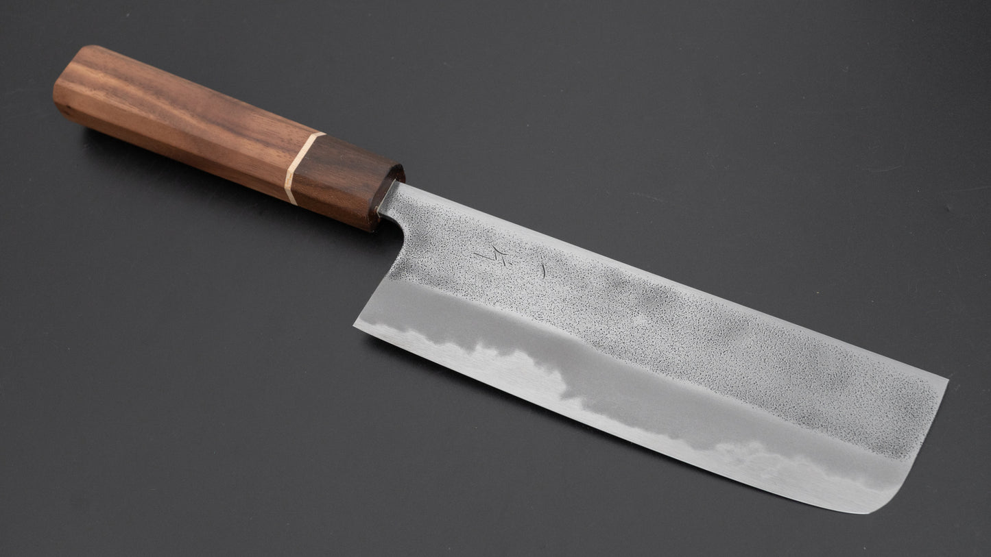 Hitohira YG Nashiji Wit #2 Nakiri 165 mm walnoot handvat (Ziricote ferrule)