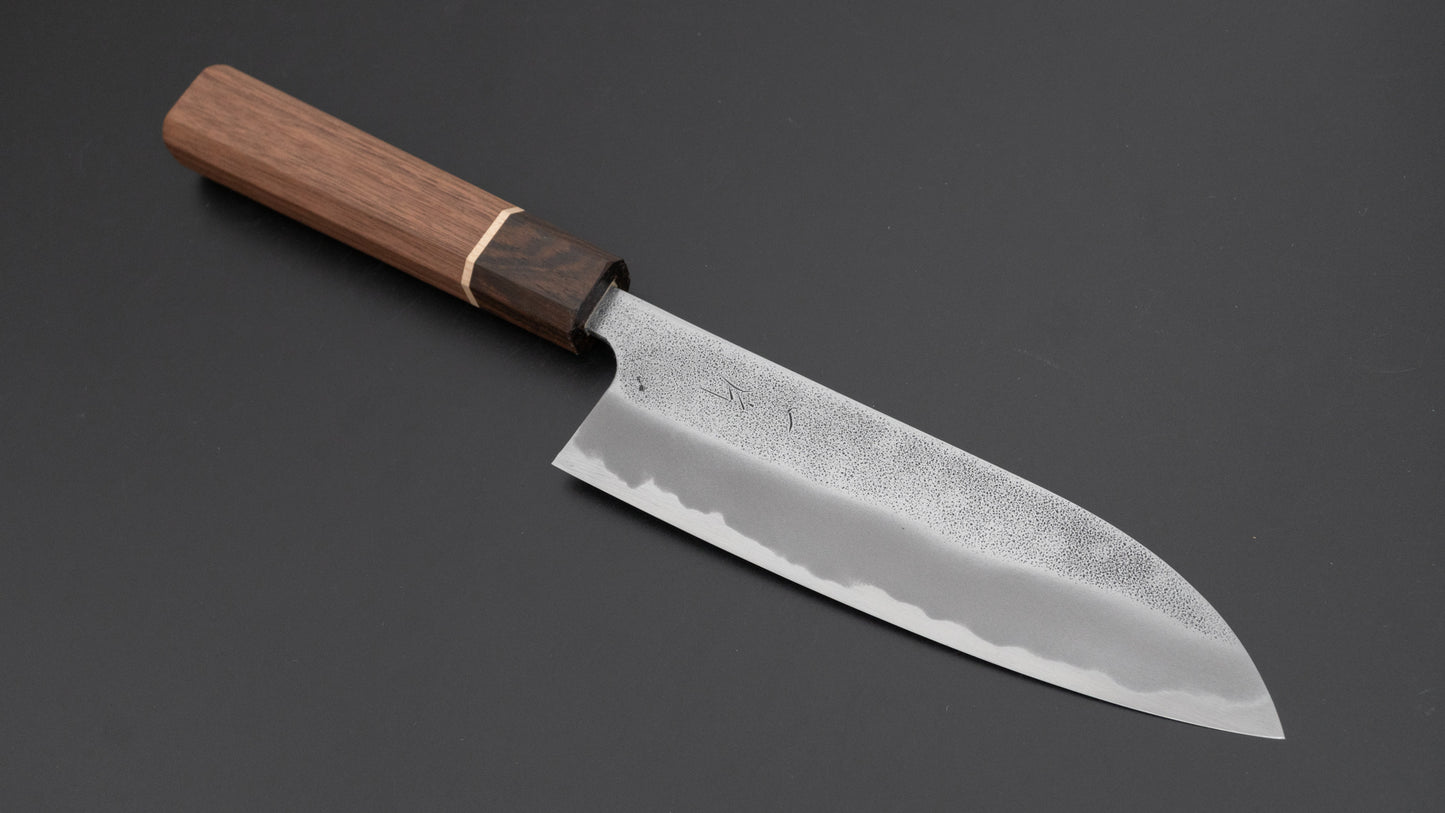 Hitohira YG Nashiji Wit #2 Santoku 165 mm walnoot handvat (Ziricote ferrule)