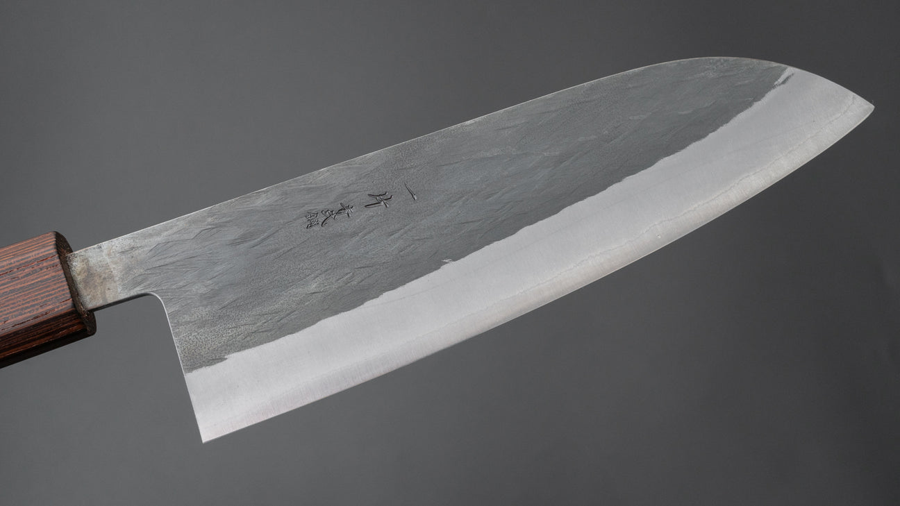 Hitohira TD Blue #2 Stainless Clad Kurouchi Santoku 165mm Padauk Handle