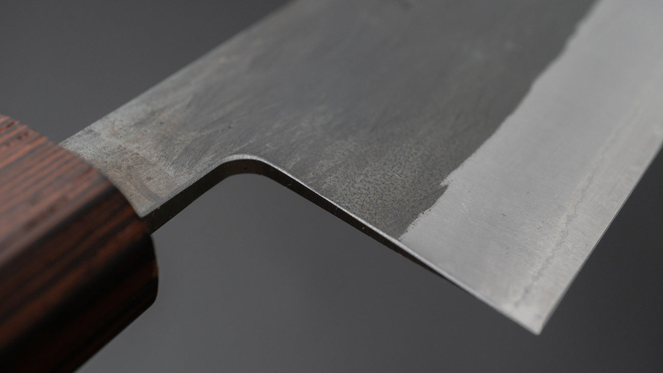 Hitohira TD Blue #2 Stainless Clad Kurouchi Santoku 165mm Padauk Handle