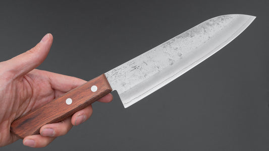 Hitohira S3 Nashiji Santoku 165 mm Pakka-handvat (geen bolster)