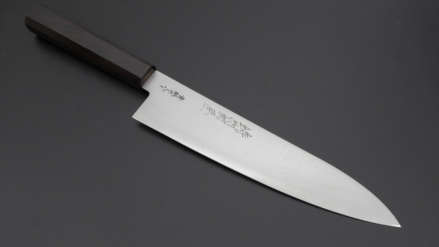 Hitohira Imojiya Blue Super RVS Gyuto 210mm Ebbenhouten Handvat