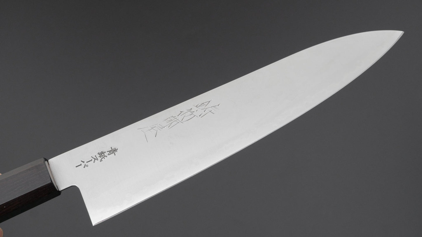 Hitohira Imojiya Blue Super RVS Gyuto 210mm Ebbenhouten Handvat