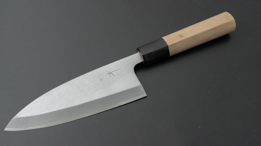 Hitohira Gorobei White #3 Left-Handed Deba 150mm Ho Wood Handle (D-Shape)