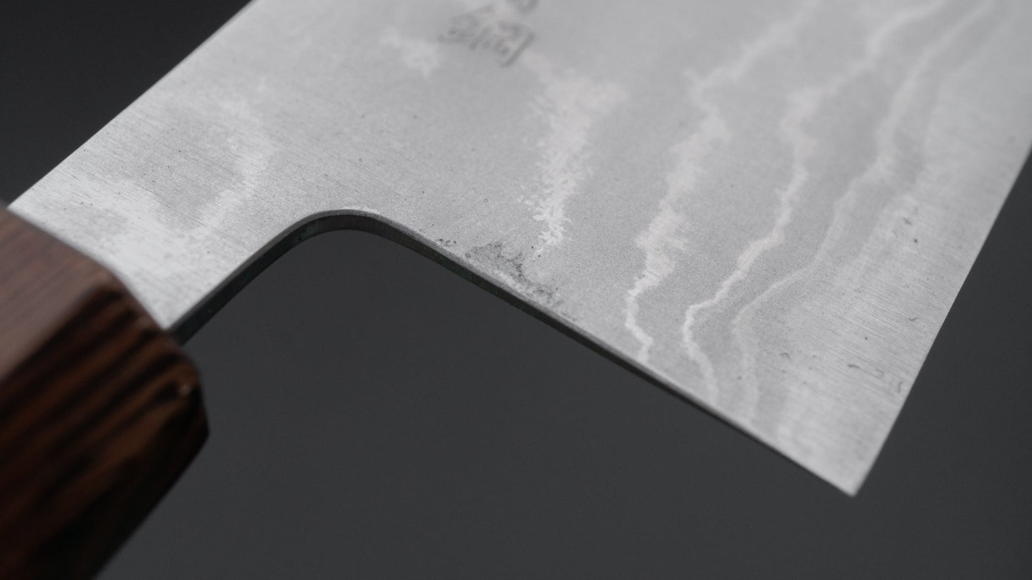 Morihei Kikuyu Blue #2 Damascus Nakiri 165mm Walnut Handle