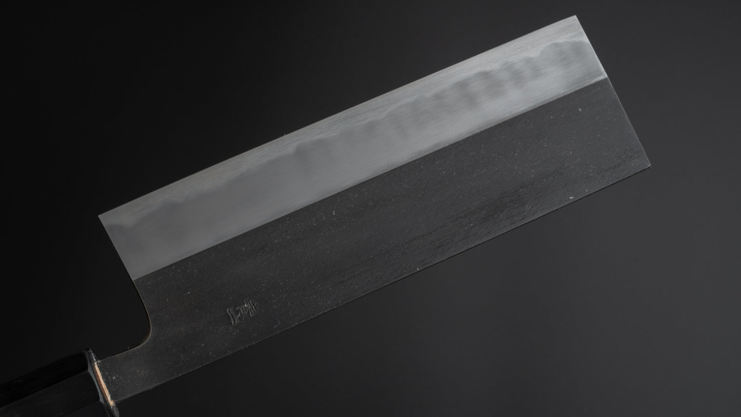 Hitohira Tanaka Kyuzo Blue #1 Kurouchi Nakiri 180mm Yakusugi Cedar Handle (Kaku)