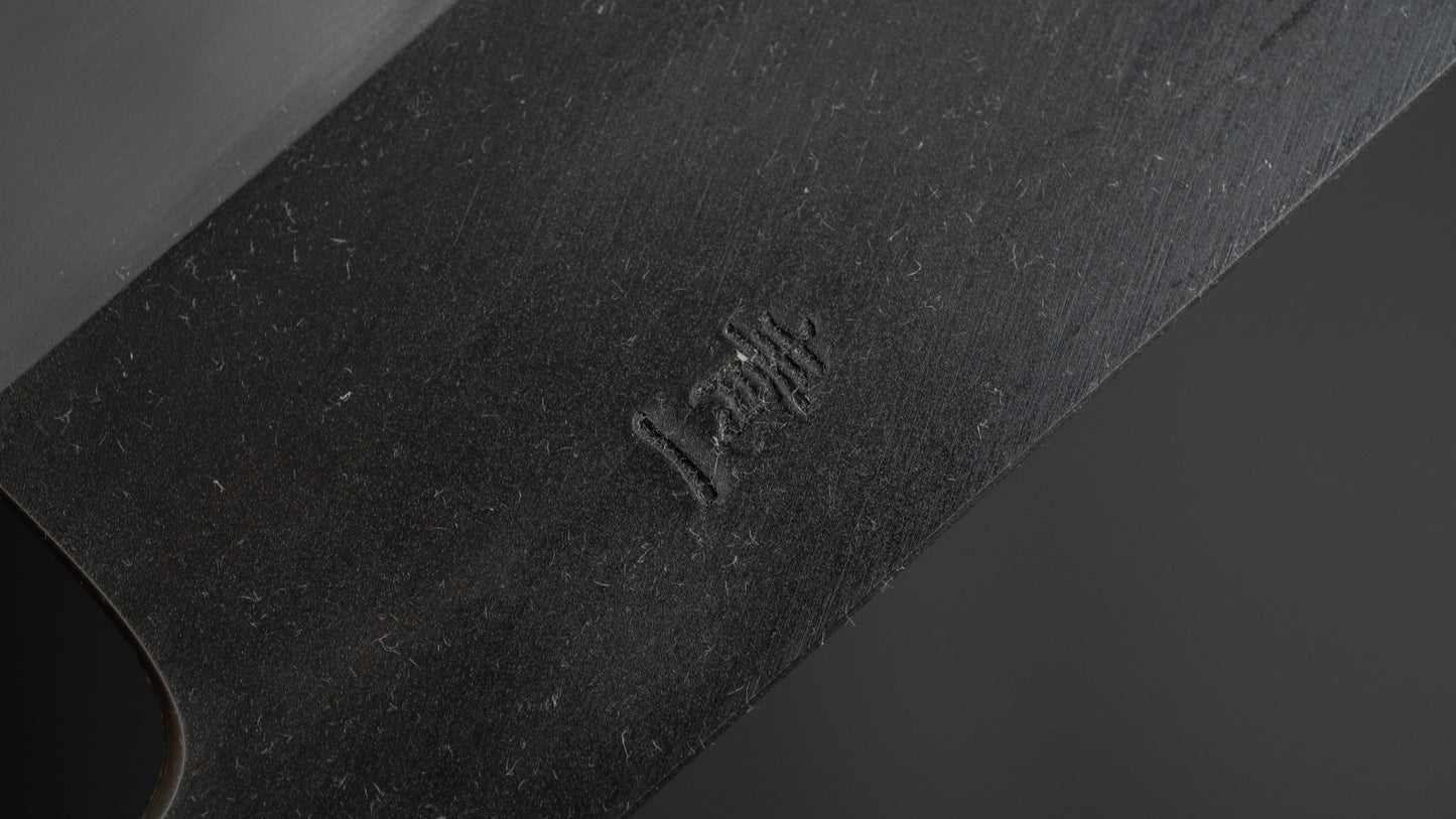 Hitohira Tanaka Kyuzo Blue #1 Kurouchi Nakiri 180mm Yakusugi Cedar Handle (Kaku)