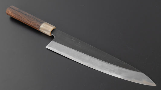 Hitohira Tanaka Kyuzo Vintage Swedish Carbon Kurouchi Gyuto 240mm Ziricote handvat (Saya)
