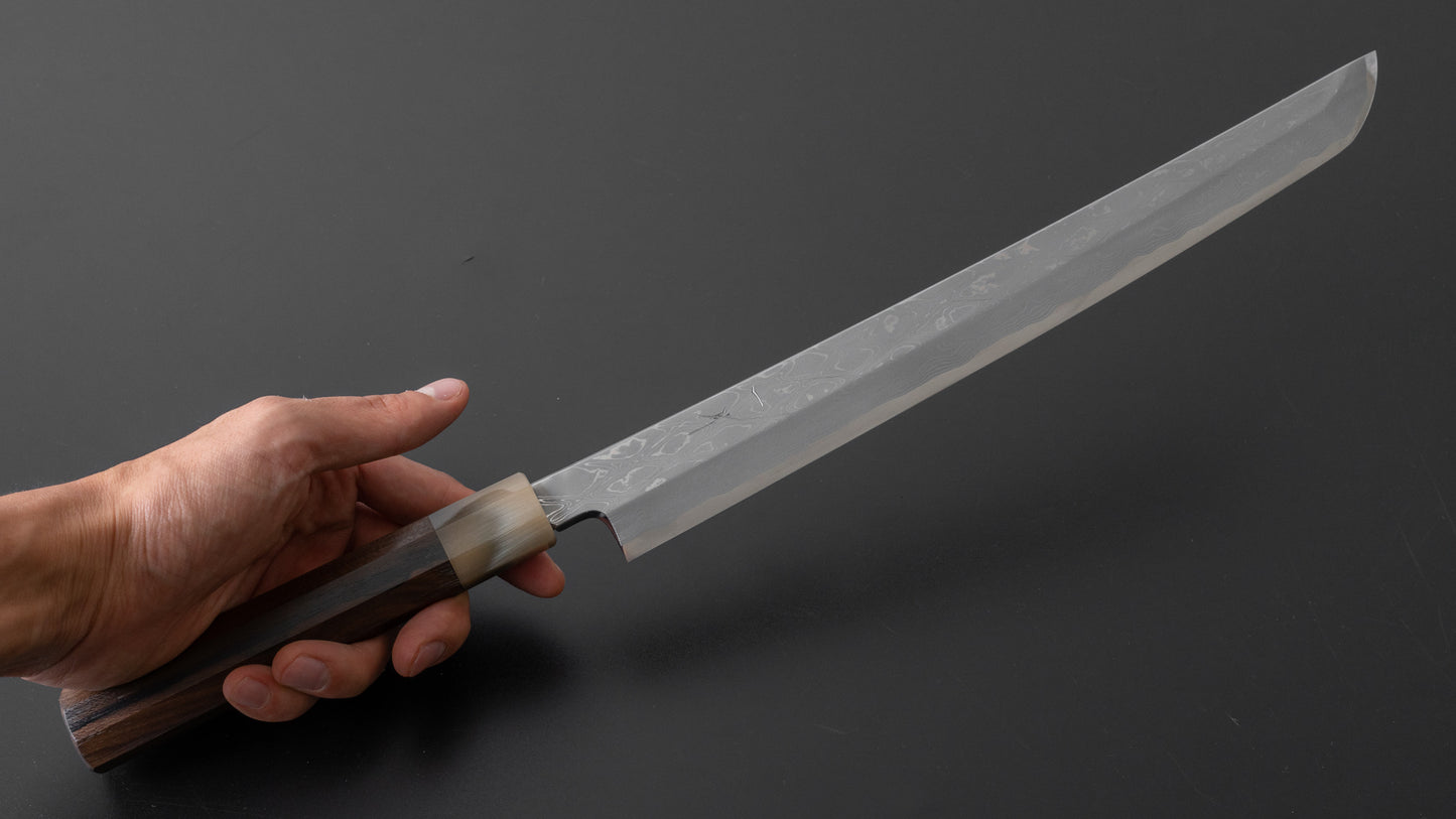 Hitohira Kikuchiyo Mosuke Kikko Blue #1 Yanagi Sakimaru 300mm Ziricote Handle (Saya)