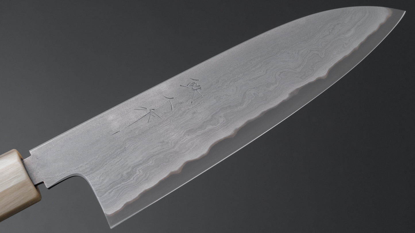 Tetsujin Blue #2 Metal Flow Santoku 180mm Taihei Rosewood Handle