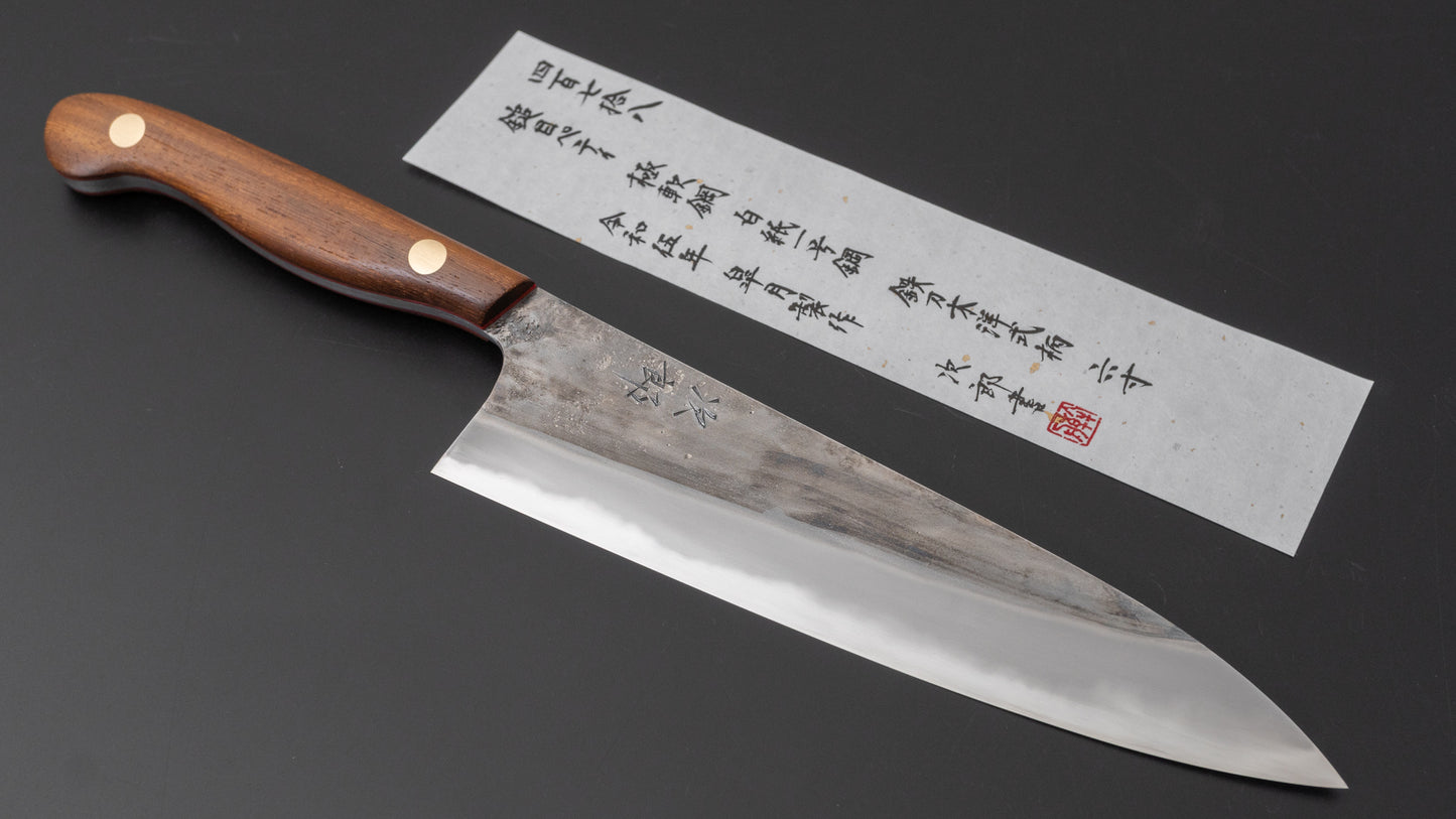 Jiro Tsuchime Yo Petty 180 mm Tagayasan-handvat (#478)