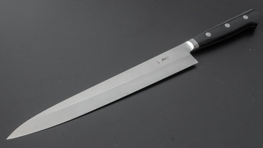 Hitohira FJ VG-1 linkshandige Yanagiba 240 mm Pakka-handgreep