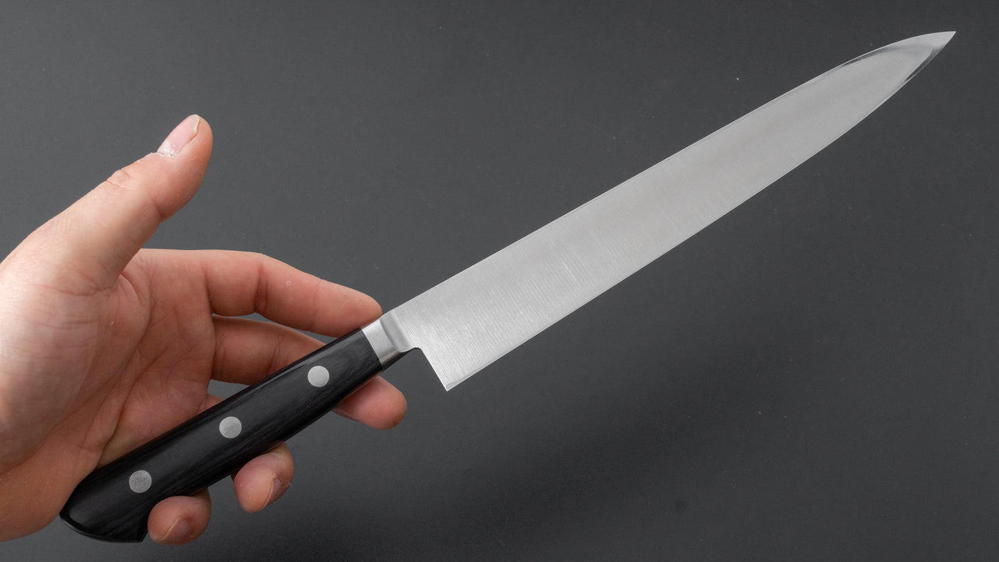 Hitohira FJ VG-1 linkshandige Yanagiba 240 mm Pakka-handgreep