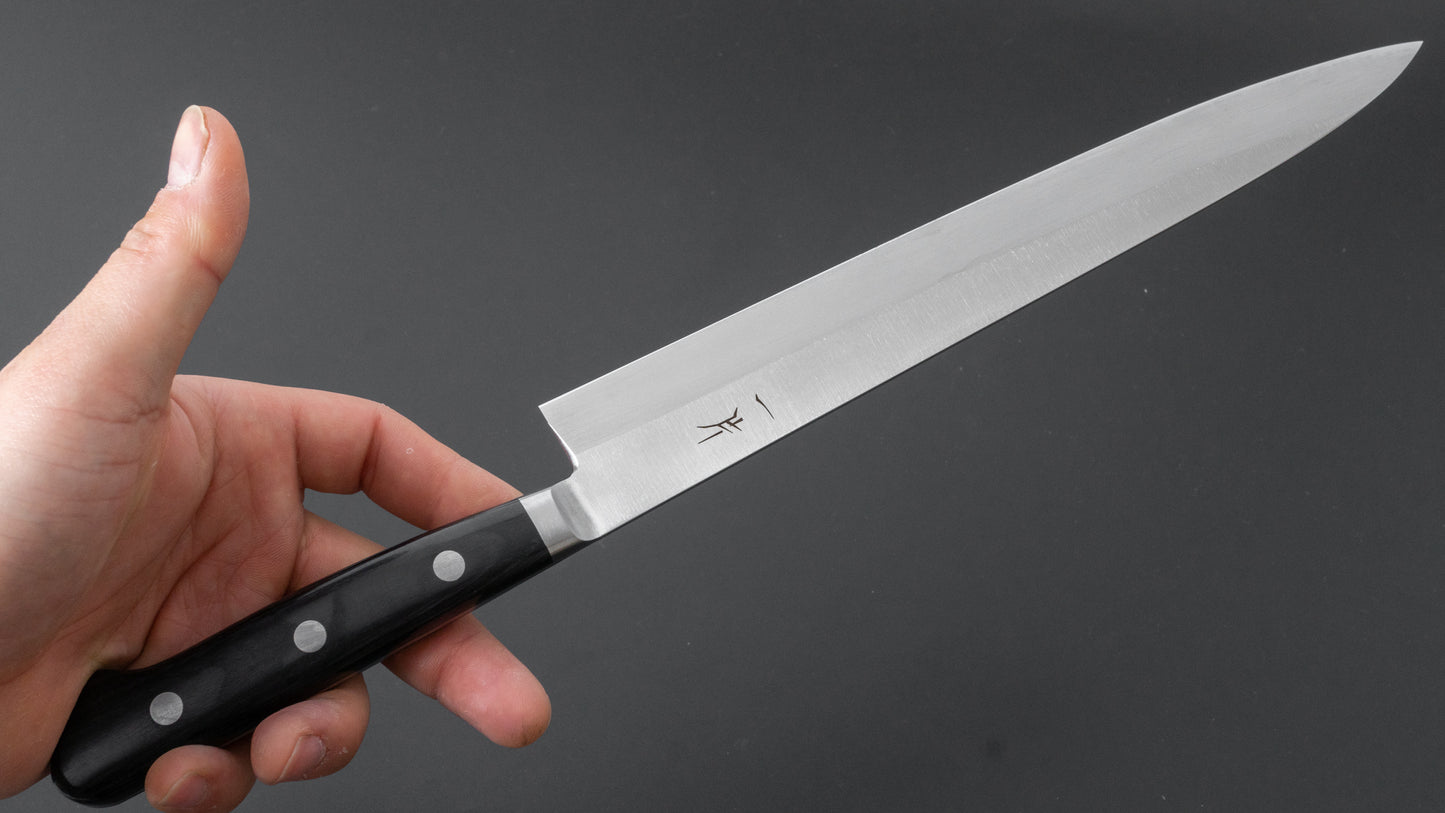 Hitohira FJ VG-1 linkshandige Yanagiba 240 mm Pakka-handgreep