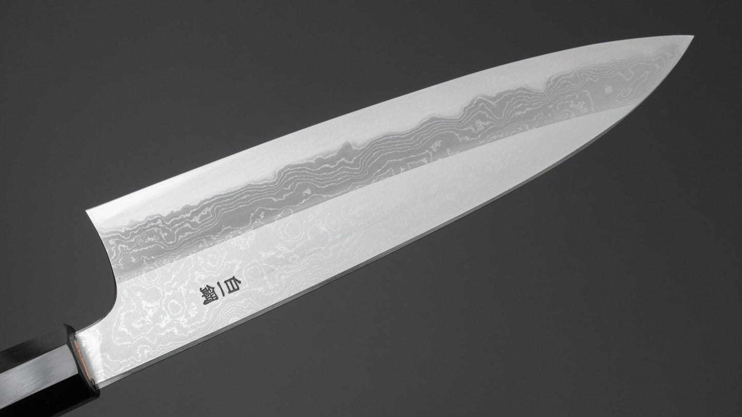 Hitohira Togashi White #1 Damascus Gyuto 210mm Burnt Yakusugi Handle