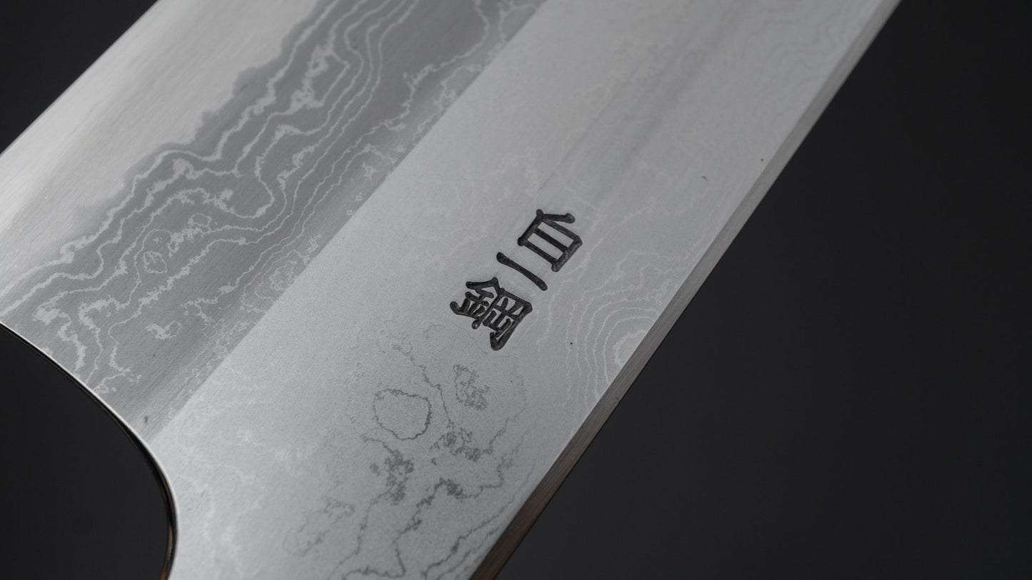 Hitohira Togashi White #1 Damascus Gyuto 210mm Burnt Yakusugi Handle