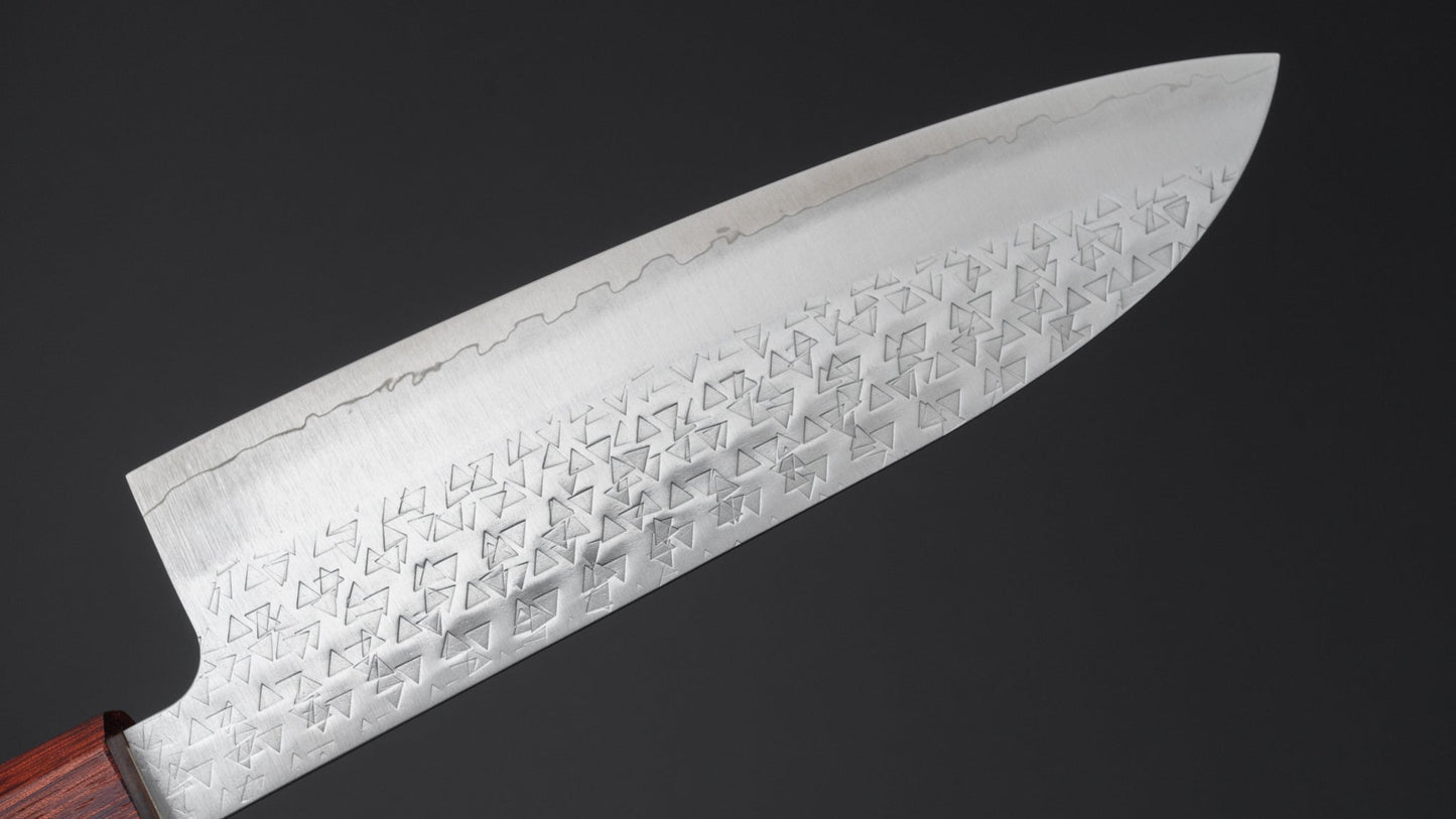 Hitohira Echizen SG2 Tsuchime Santoku 170 mm walnoot handvat