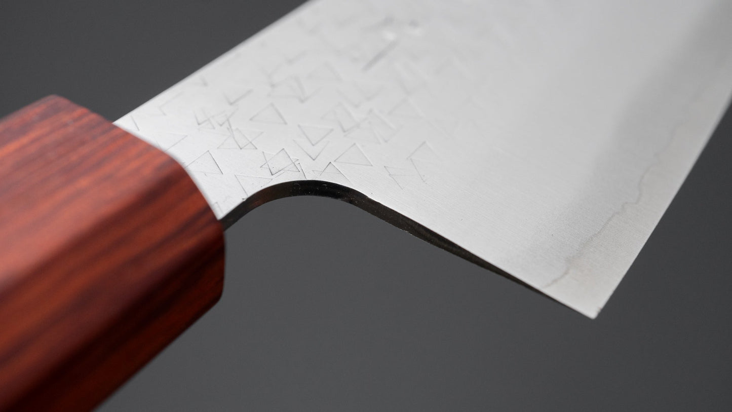 Hitohira Echizen SG2 Tsuchime Santoku 170 mm walnoot handvat